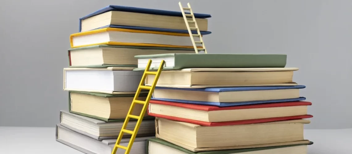 front-view-stacked-books-ladders-education-day